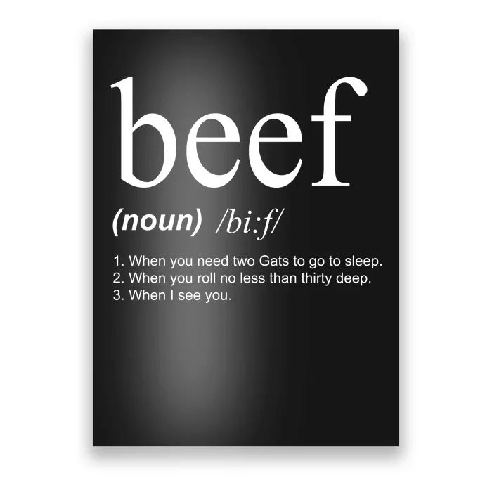 Beef Funny Definition Poster