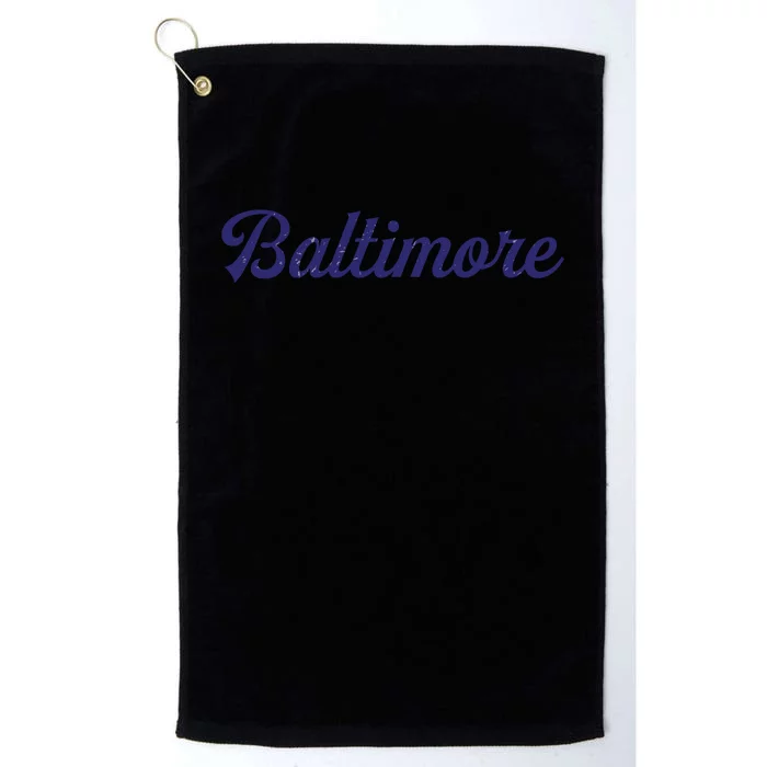 Baltimore Football Distressed Platinum Collection Golf Towel