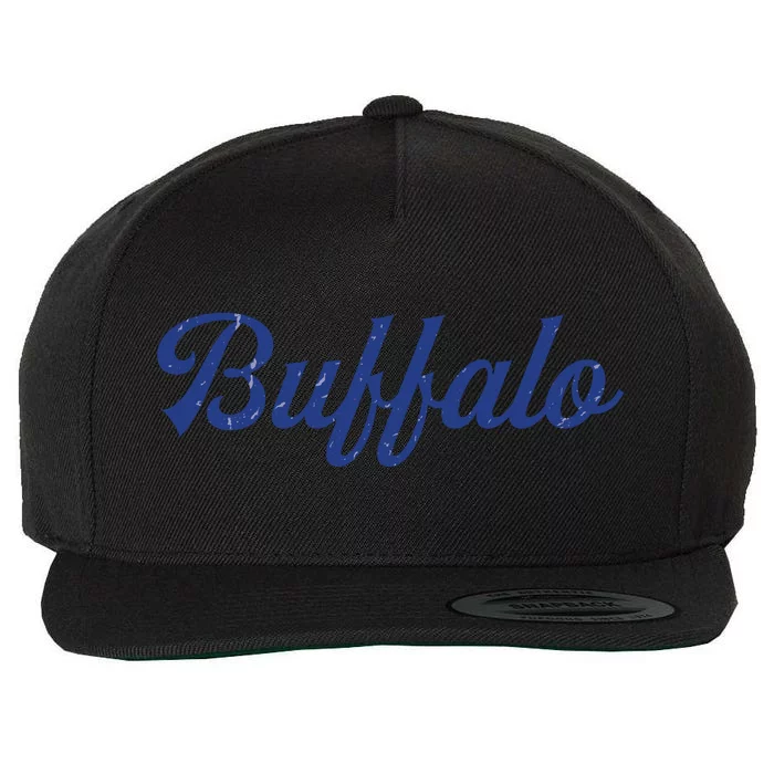 Buffalo Football Distressed Wool Snapback Cap