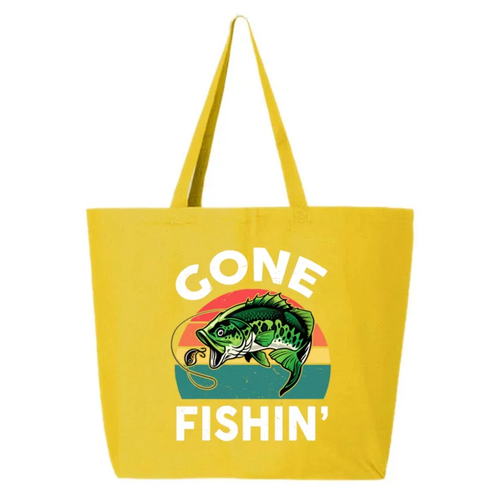 Bass Fish Dad Gone Fishing-Shirt Boy Wo Papa Funny 25L Jumbo Tote