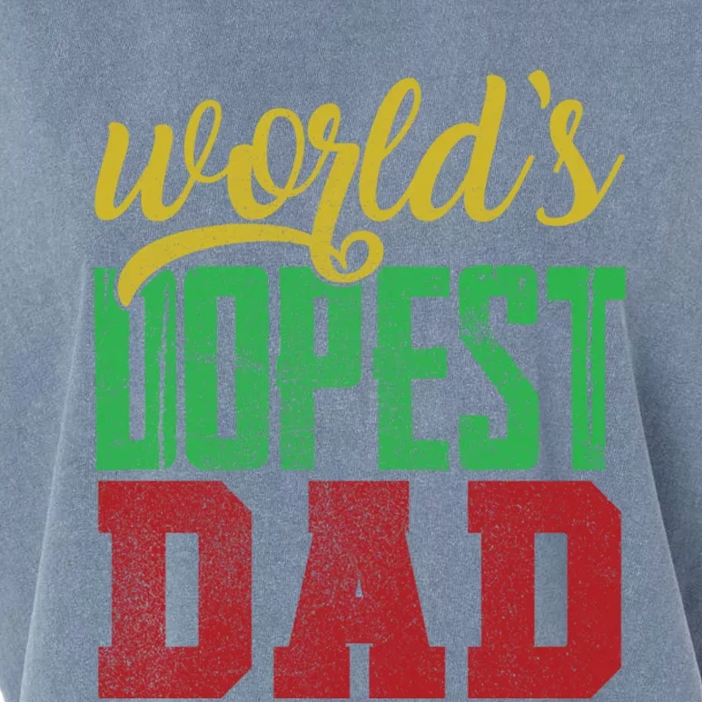 Black Father Dad World's Dopest Dad Dope Black Family Funny Gift Garment-Dyed Women's Muscle Tee