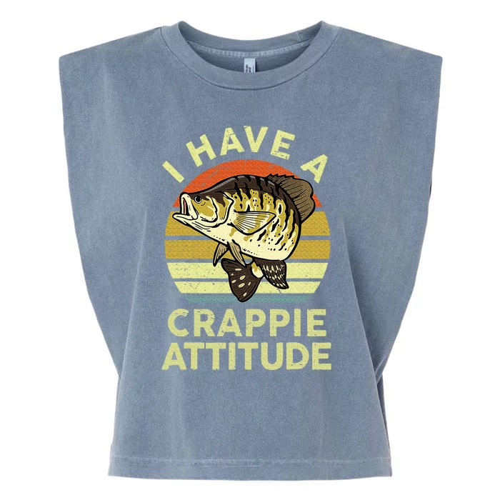 Bass Fish Dad I Have A Crappie Attitude Garment-Dyed Women's Muscle Tee