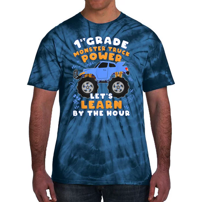 Boy First Day Of School 1st Grade Monster Truck Tie-Dye T-Shirt