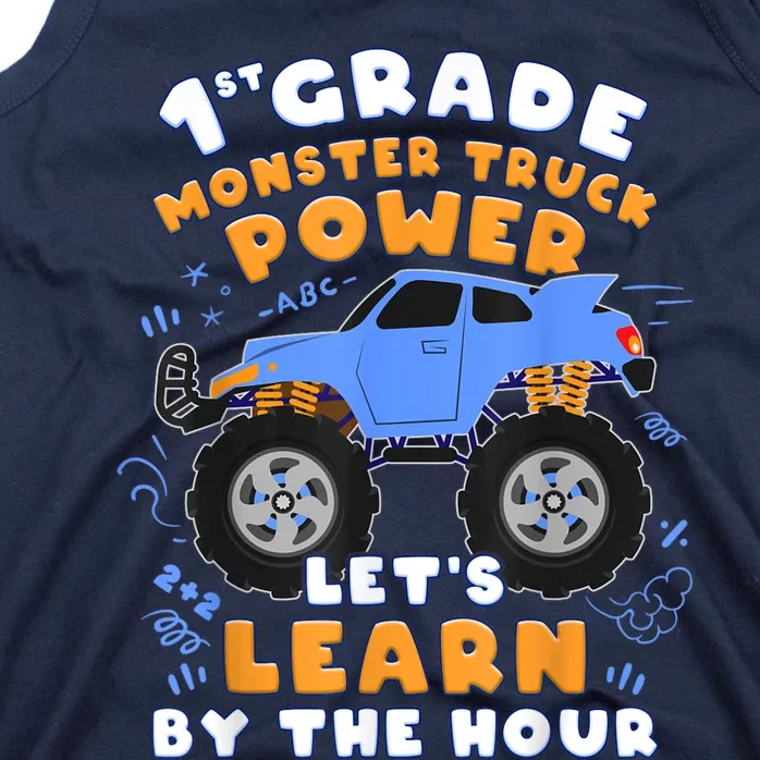 Boy First Day Of School 1st Grade Monster Truck Tank Top