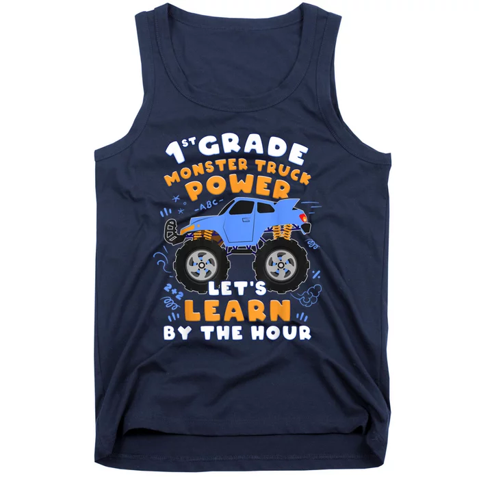 Boy First Day Of School 1st Grade Monster Truck Tank Top