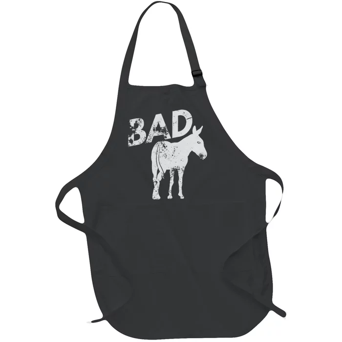 Bad Funny Donkeys Back Rude Party Full-Length Apron With Pocket