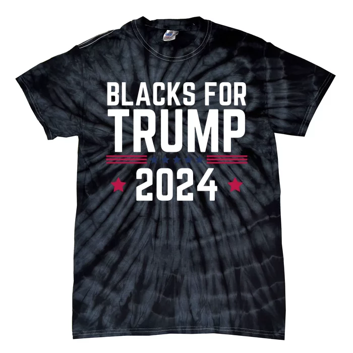 Blacks For Donald Trump 2024 Presidential Election Republican Tie-Dye T-Shirt