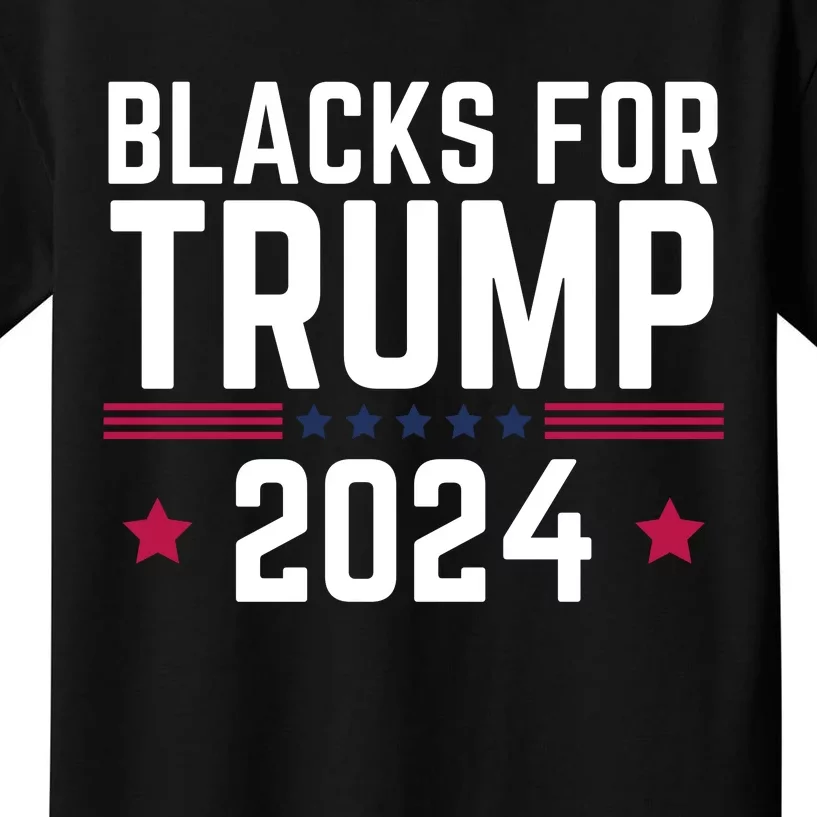 Blacks For Donald Trump 2024 Presidential Election Republican Kids T-Shirt