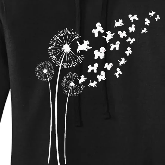 Bichon Frise Dandelion Flower For Dandelions And Dog Lover Women's Pullover Hoodie