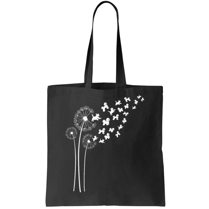 Bichon Frise Dandelion Flower For Dandelions And Dog Lover Tote Bag