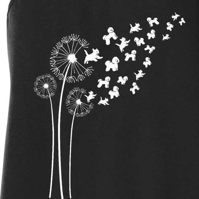 Bichon Frise Dandelion Flower For Dandelions And Dog Lover Women's Racerback Tank