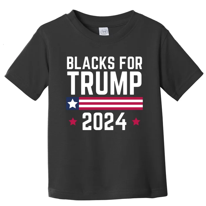 Blacks For Donald Trump 2024 Presidential Election Republican Toddler T-Shirt