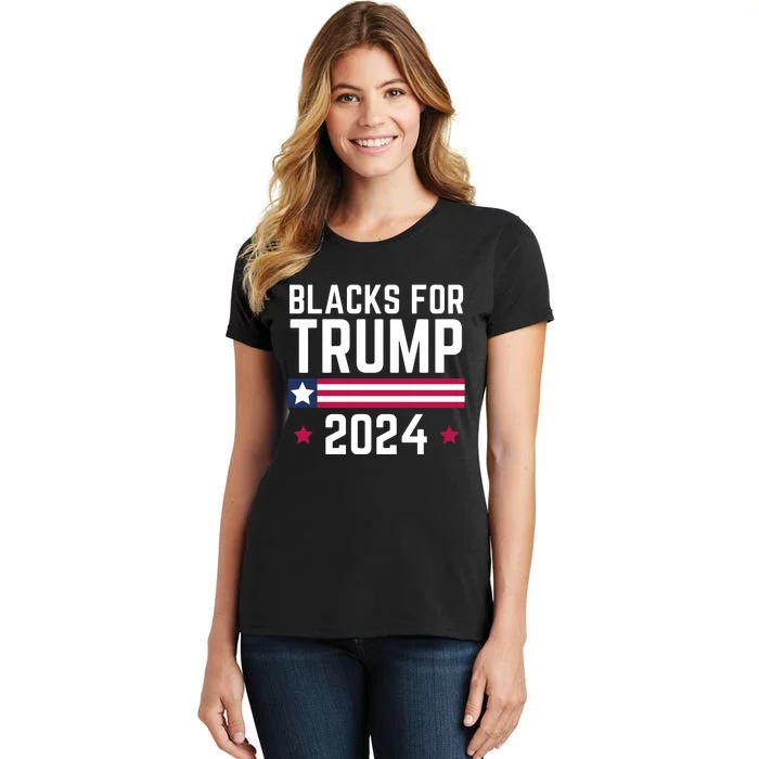 Blacks For Donald Trump 2024 Presidential Election Republican Women's T-Shirt