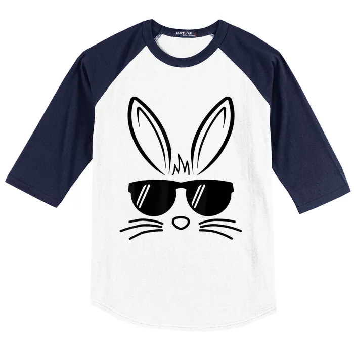 Bunny Face Easter Day Sunglasses Baseball Sleeve Shirt