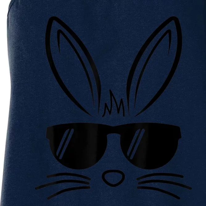 Bunny Face Easter Day Sunglasses Women's Racerback Tank