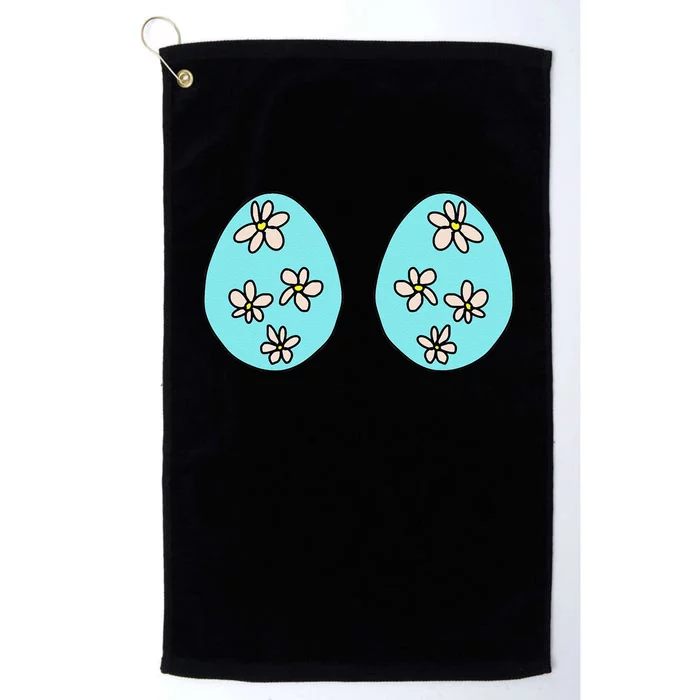 Blue Flowers Easter Eggs Boobs Funny Costume Adult Platinum Collection Golf Towel