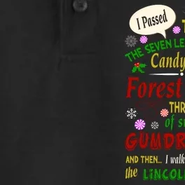 Buddy Funny Elf Christmas Candy Cane Forest, Sea Of Swirly Twirly Gum Drops, An Dry Zone Grid Performance Polo