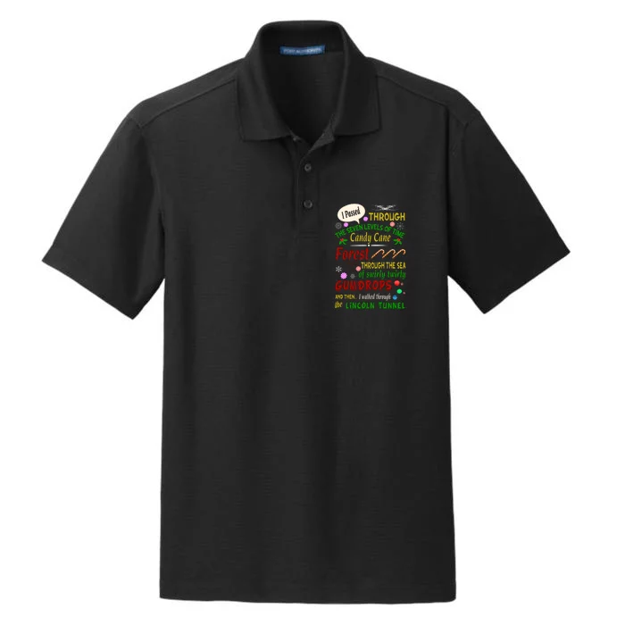 Buddy Funny Elf Christmas Candy Cane Forest, Sea Of Swirly Twirly Gum Drops, An Dry Zone Grid Performance Polo