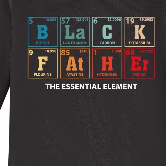 Black Father Essential Element Fathers Day Funny Black Dad Baby Long Sleeve Bodysuit