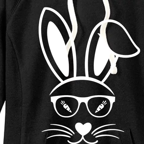 Bunny Face Easter Day Sunglasses Carrot For Women's Fleece Hoodie