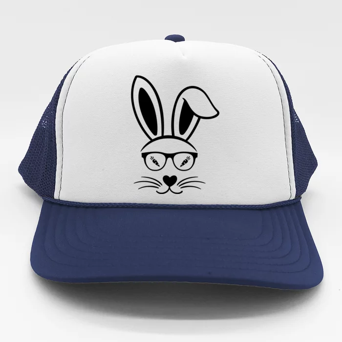 Bunny Face Easter Day Sunglasses Carrot For Trucker Hat