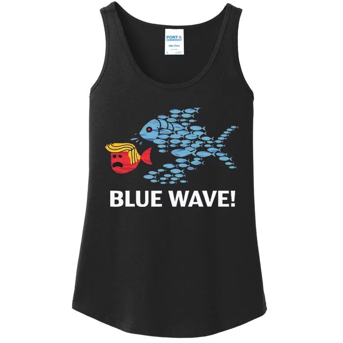 Big Fish Eat Little Fish Trump Blue Wave 2024 Ladies Essential Tank