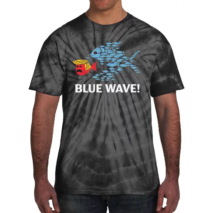 Big Fish Eat Little Fish Trump Blue Wave 2024 Tie-Dye T-Shirt