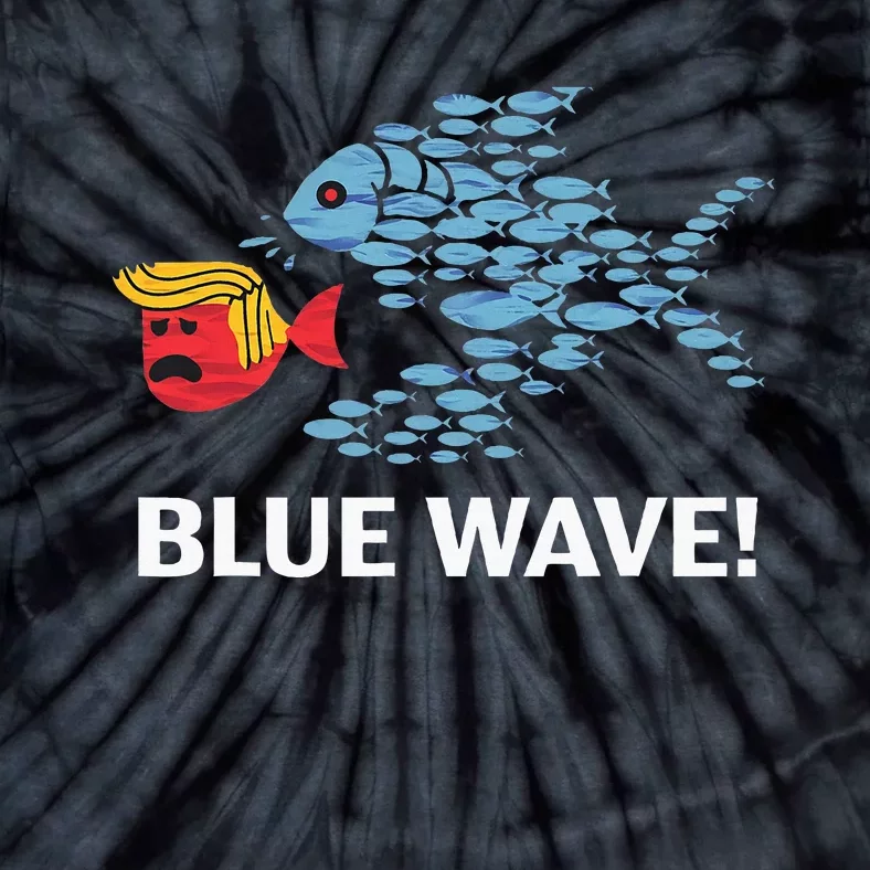 Big Fish Eat Little Fish Trump Blue Wave 2024 Tie-Dye T-Shirt