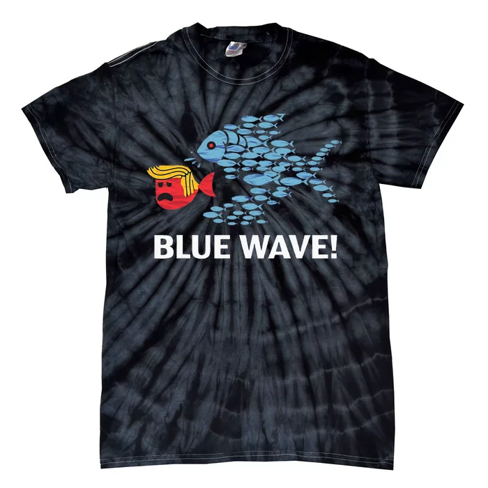 Big Fish Eat Little Fish Trump Blue Wave 2024 Tie-Dye T-Shirt