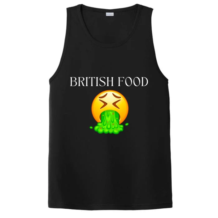 British Food Emoji Vomiting Performance Tank