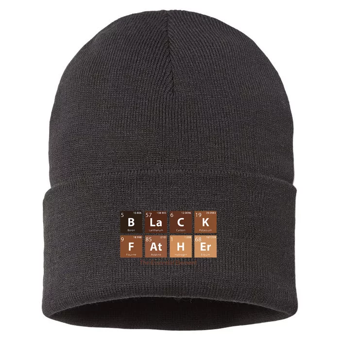 Black Father Essential Element Father's Day Funny Black Dad Sustainable Knit Beanie