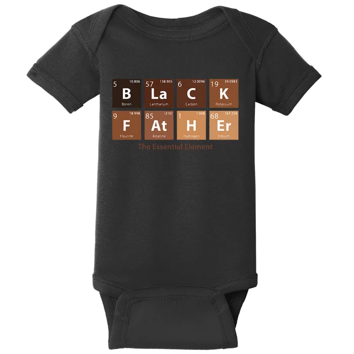 Black Father Essential Element Father's Day Funny Black Dad Baby Bodysuit