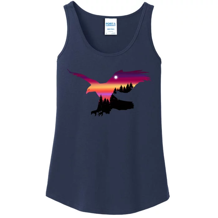 Beautiful Flying Eagle Surreal Sky Silhouette Hoodie Ladies Essential Tank