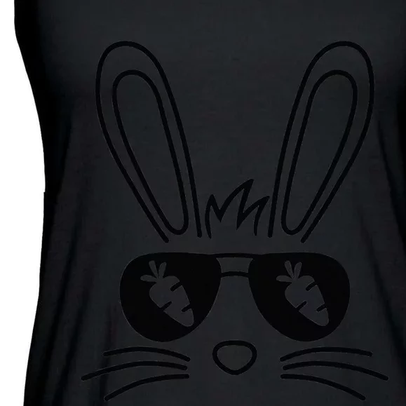 Bunny Face Easter Day Sunglasses Carrot Ladies Essential Flowy Tank