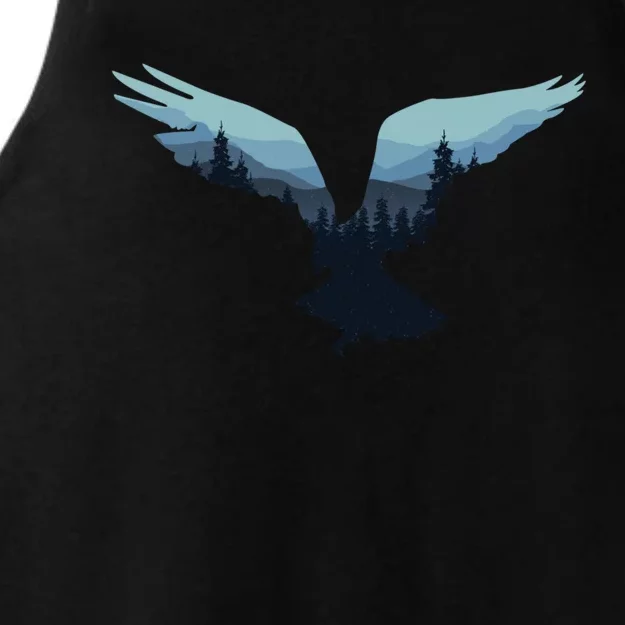 Beautiful Flying Eagle Night Sky Forest Bird Silhouette Cute Gift Ladies Tri-Blend Wicking Tank