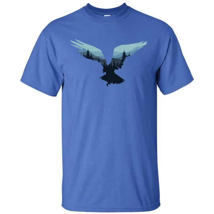 Beautiful Flying Eagle Night Sky Forest Bird Silhouette Cute Gift Tall T-Shirt