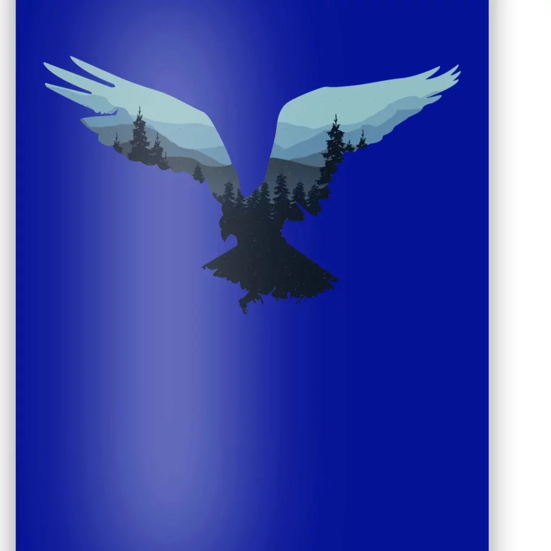 Beautiful Flying Eagle Night Sky Forest Bird Silhouette Cute Gift Poster