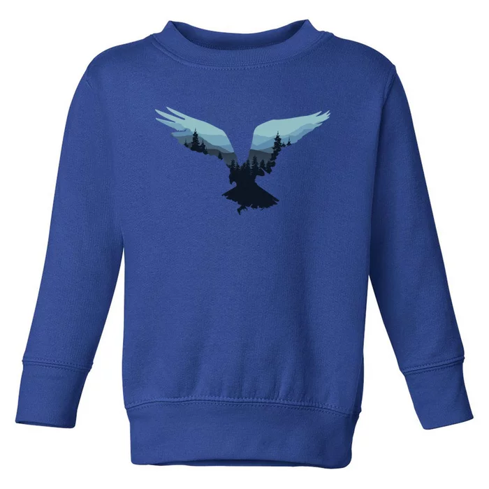 Beautiful Flying Eagle Night Sky Forest Bird Silhouette Cute Gift Toddler Sweatshirt