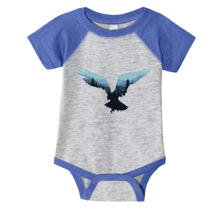 Beautiful Flying Eagle Night Sky Forest Bird Silhouette Cute Gift Infant Baby Jersey Bodysuit