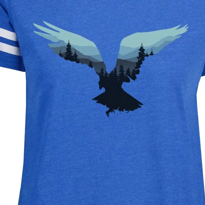 Beautiful Flying Eagle Night Sky Forest Bird Silhouette Cute Gift Enza Ladies Jersey Football T-Shirt