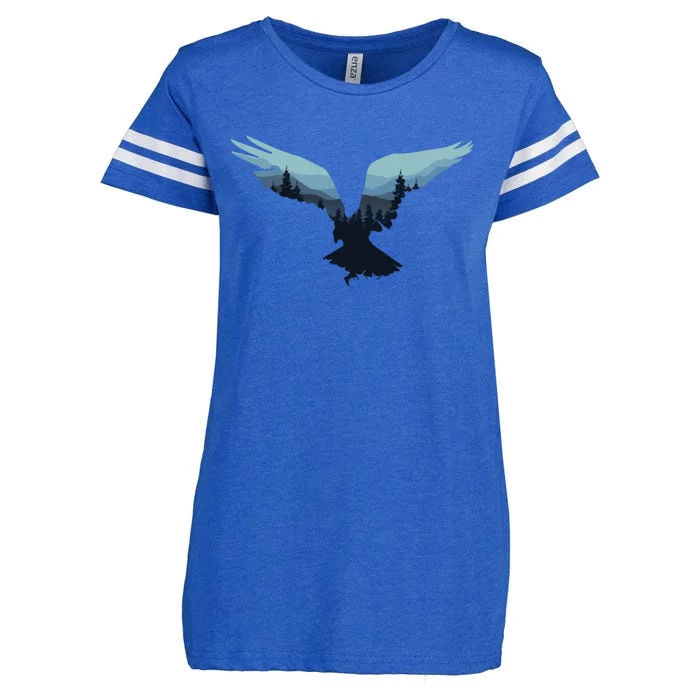 Beautiful Flying Eagle Night Sky Forest Bird Silhouette Cute Gift Enza Ladies Jersey Football T-Shirt