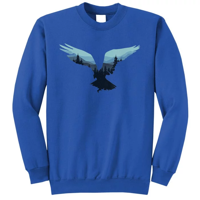 Beautiful Flying Eagle Night Sky Forest Bird Silhouette Gift Sweatshirt