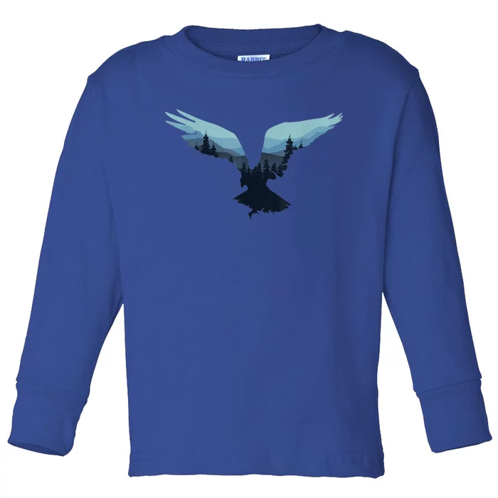 Beautiful Flying Eagle Night Sky Forest Bird Silhouette Gift Toddler Long Sleeve Shirt