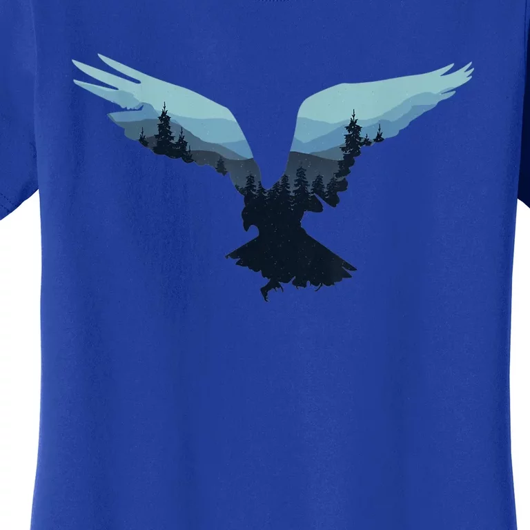 Beautiful Flying Eagle Night Sky Forest Bird Silhouette Gift Women's T-Shirt