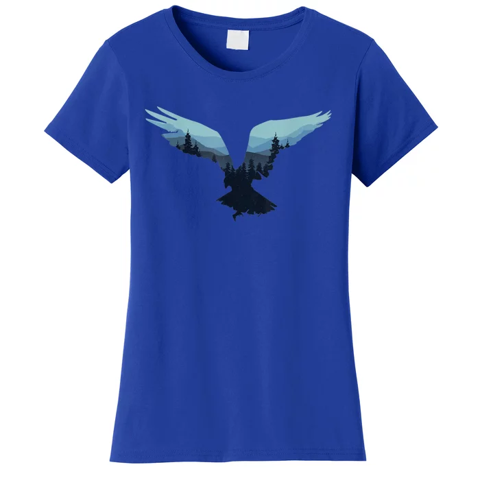 Beautiful Flying Eagle Night Sky Forest Bird Silhouette Gift Women's T-Shirt