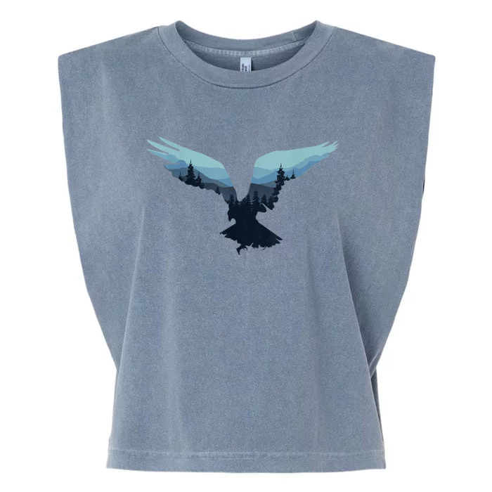 Beautiful Flying Eagle Night Sky Forest Bird Silhouette Gift Garment-Dyed Women's Muscle Tee