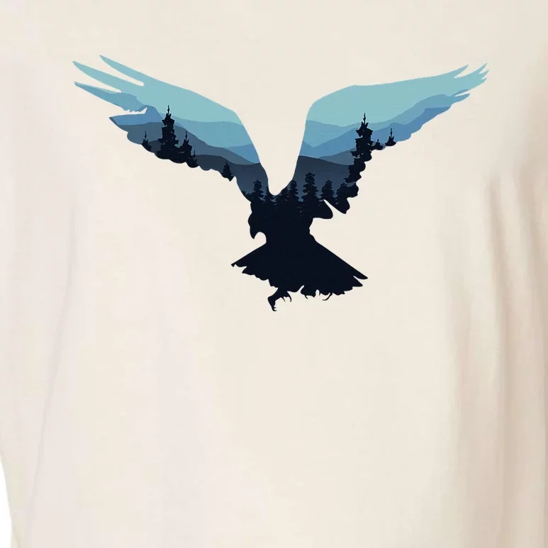 Beautiful Flying Eagle Night Sky Forest Bird Silhouette Garment-Dyed Women's Muscle Tee