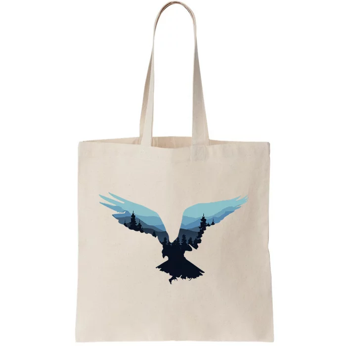 Beautiful Flying Eagle Night Sky Forest Bird Silhouette Tote Bag