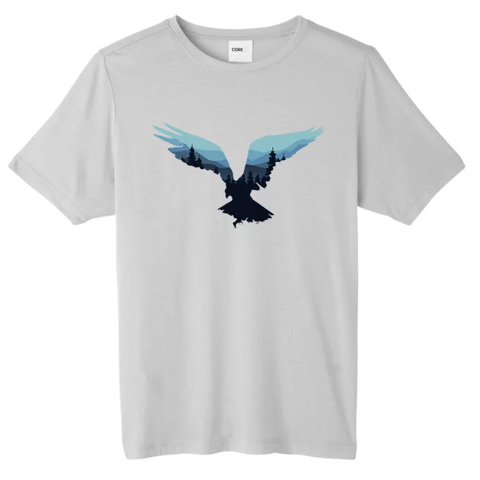 Beautiful Flying Eagle Night Sky Forest Bird Silhouette ChromaSoft Performance T-Shirt