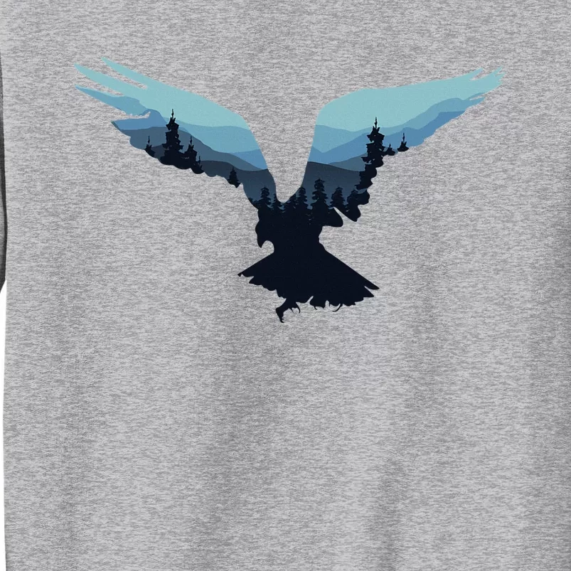 Beautiful Flying Eagle Night Sky Forest Bird Silhouette Sweatshirt